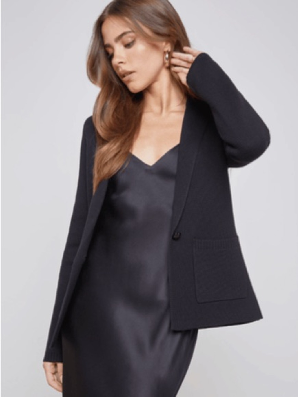 NWT Black Knit Lacey Blazer Cardigan by L'AGENCE